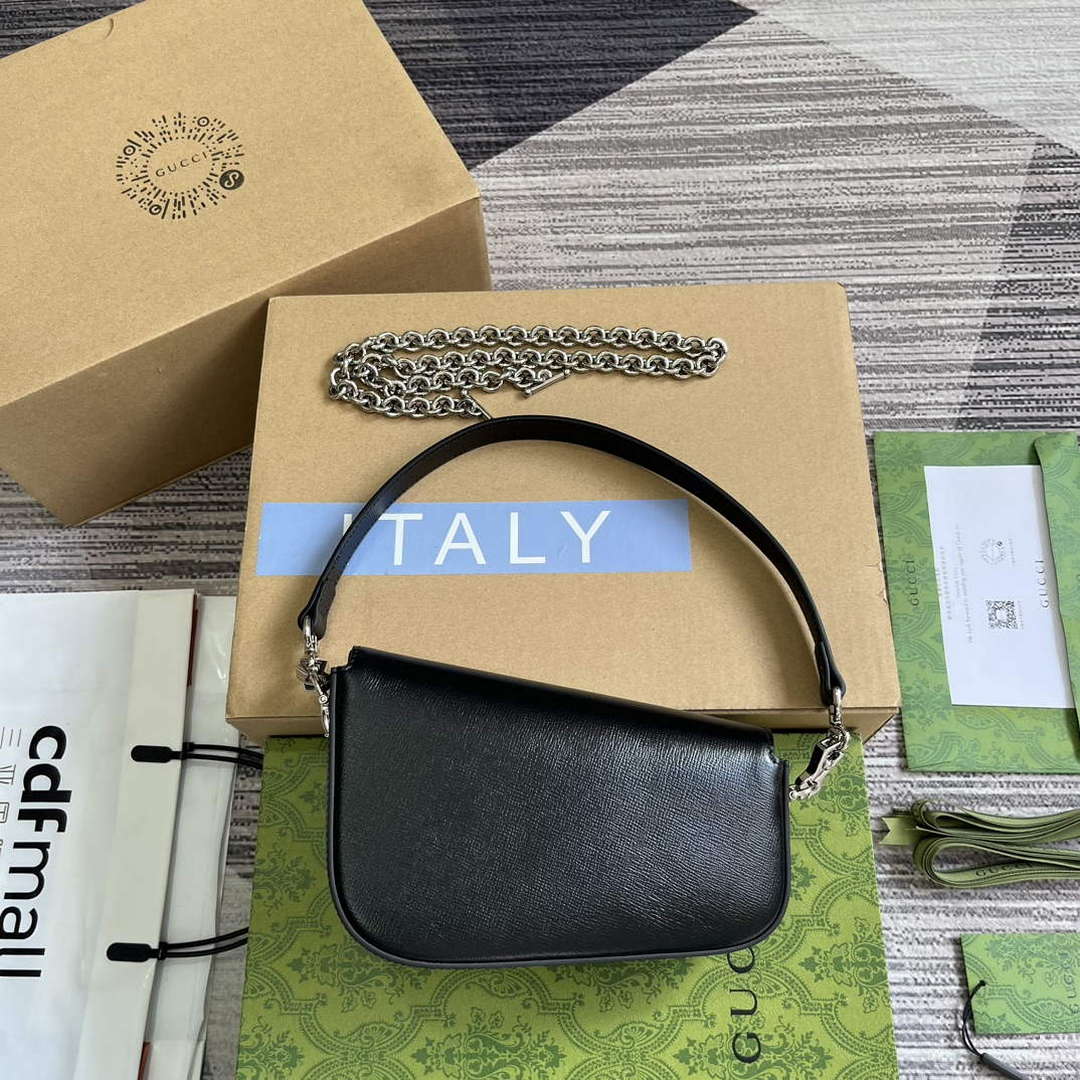 Gucci 774209 Gucci Horsebit 1955 Mini Shoulder Bag Black - Default Title - View 2
