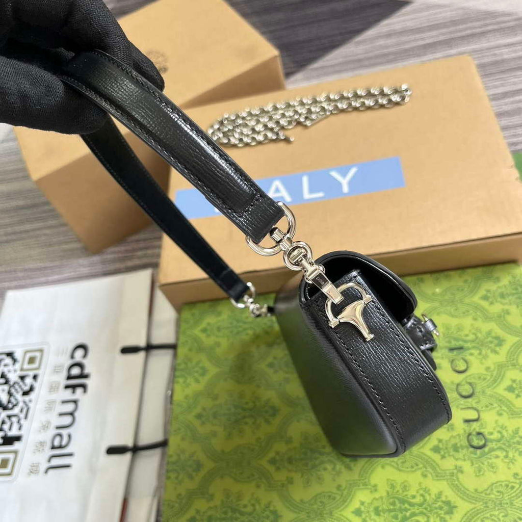 Gucci 774209 Gucci Horsebit 1955 Mini Shoulder Bag Black