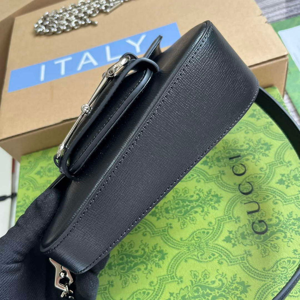 Gucci 774209 Gucci Horsebit 1955 Mini Shoulder Bag Black