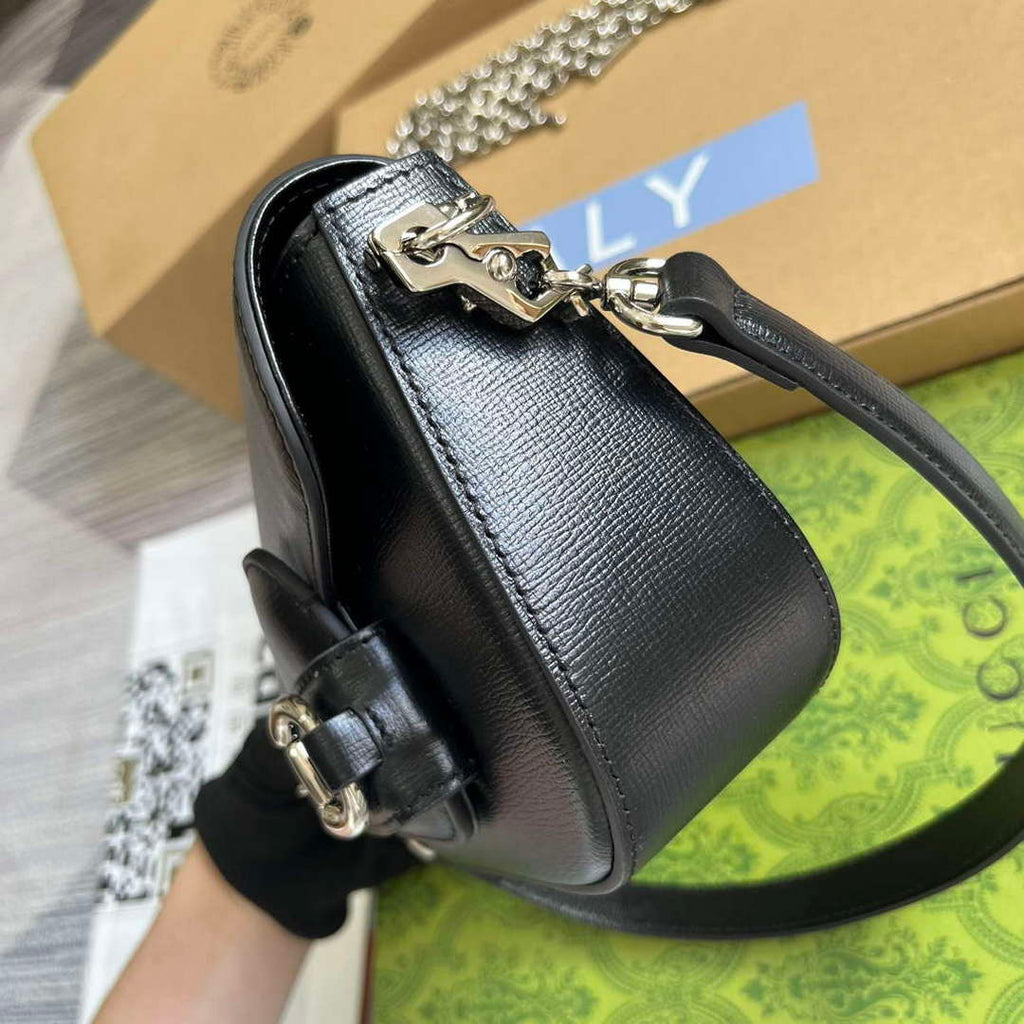 Gucci 774209 Gucci Horsebit 1955 Mini Shoulder Bag Black