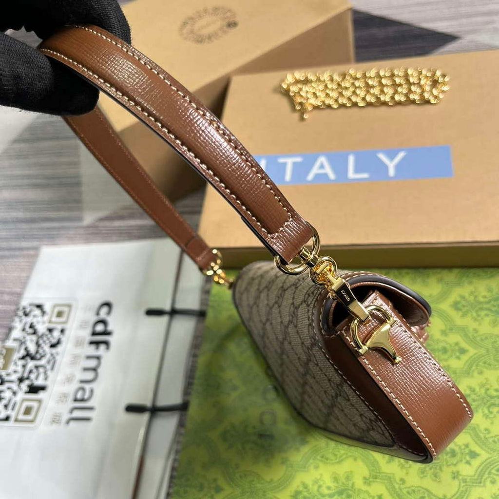 Gucci 774209 Gucci Horsebit 1955 Mini Shoulder Bag Brown