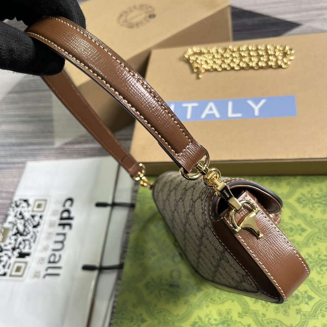 Gucci 774209 Gucci Horsebit 1955 Mini Shoulder Bag Brown - Default Title - View 3