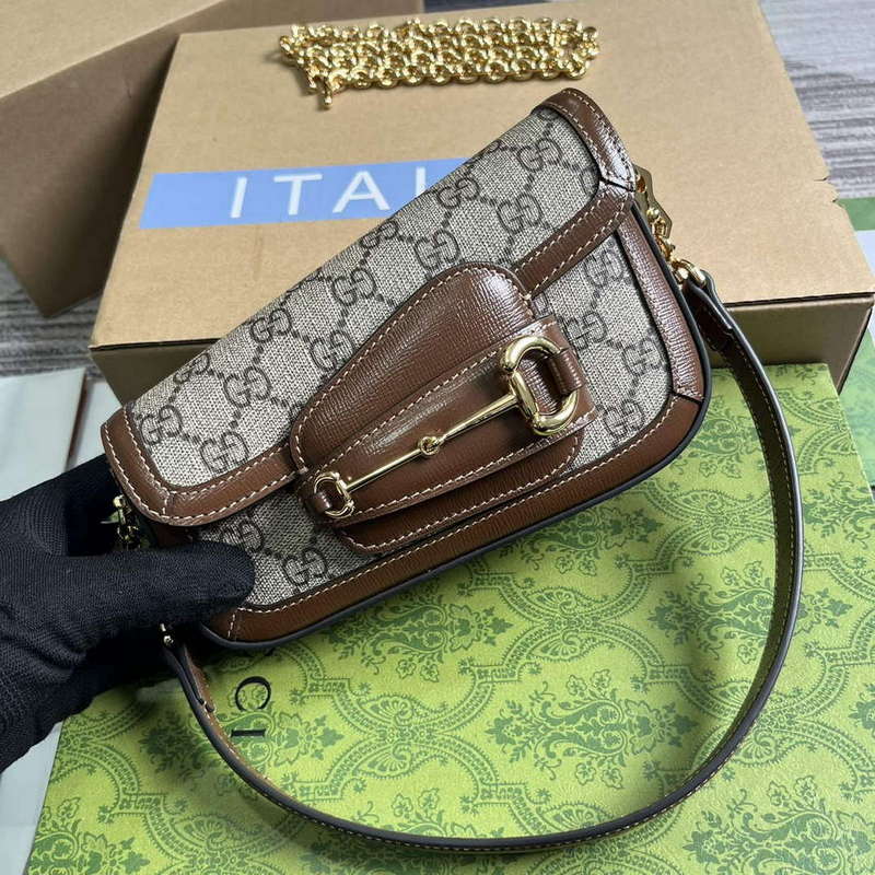Gucci 774209 Gucci Horsebit 1955 Mini Shoulder Bag Brown - Default Title - View 4