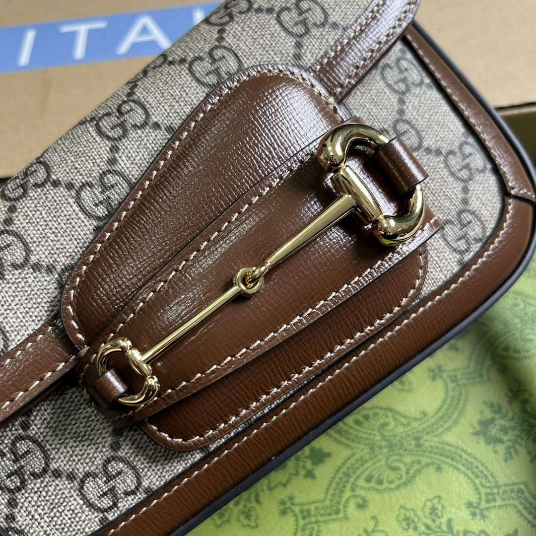 Gucci 774209 Gucci Horsebit 1955 Mini Shoulder Bag Brown - Default Title - View 5