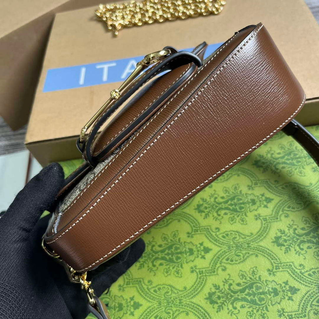 Gucci 774209 Gucci Horsebit 1955 Mini Shoulder Bag Brown