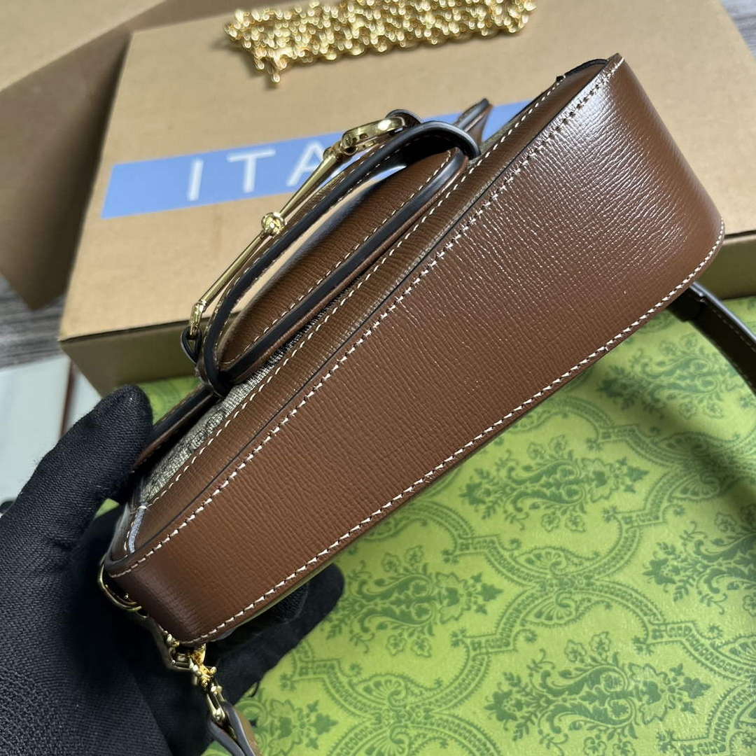 Gucci 774209 Gucci Horsebit 1955 Mini Shoulder Bag Brown - Default Title - View 6