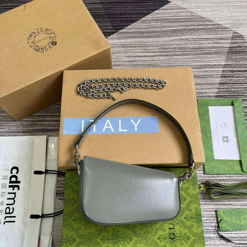 Gucci 774209 Gucci Horsebit 1955 Mini Shoulder Bag Grey