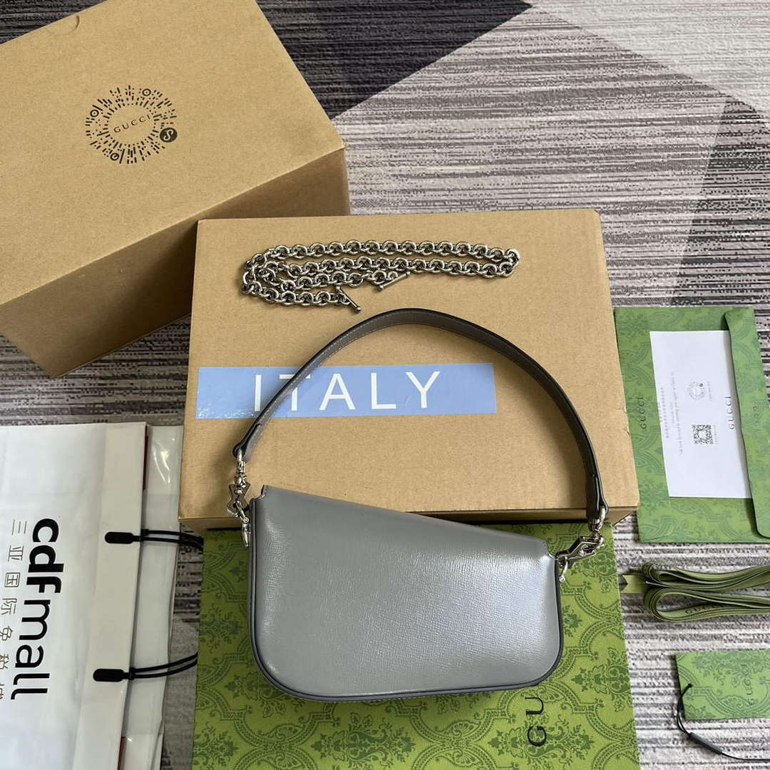 Gucci 774209 Gucci Horsebit 1955 Mini Shoulder Bag Grey - Default Title - View 2