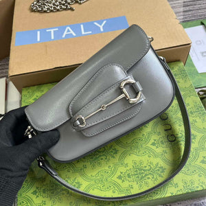 Gucci 774209 Gucci Horsebit 1955 Mini Shoulder Bag Grey - Default Title - View 4