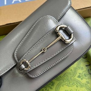Gucci 774209 Gucci Horsebit 1955 Mini Shoulder Bag Grey - Default Title - View 5