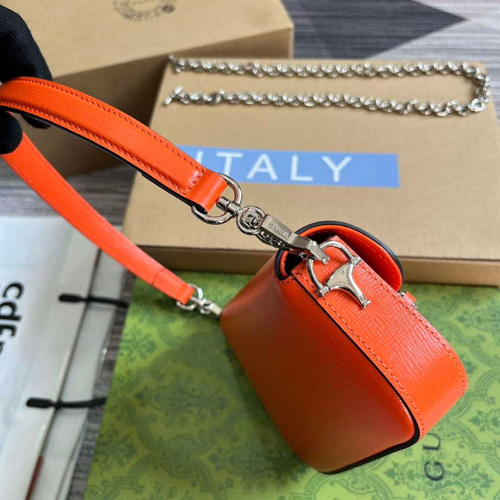 Gucci 774209 Gucci Horsebit 1955 Mini Shoulder Bag Orange