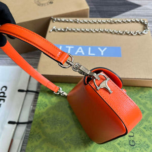 Gucci 774209 Gucci Horsebit 1955 Mini Shoulder Bag Orange - Default Title - View 3