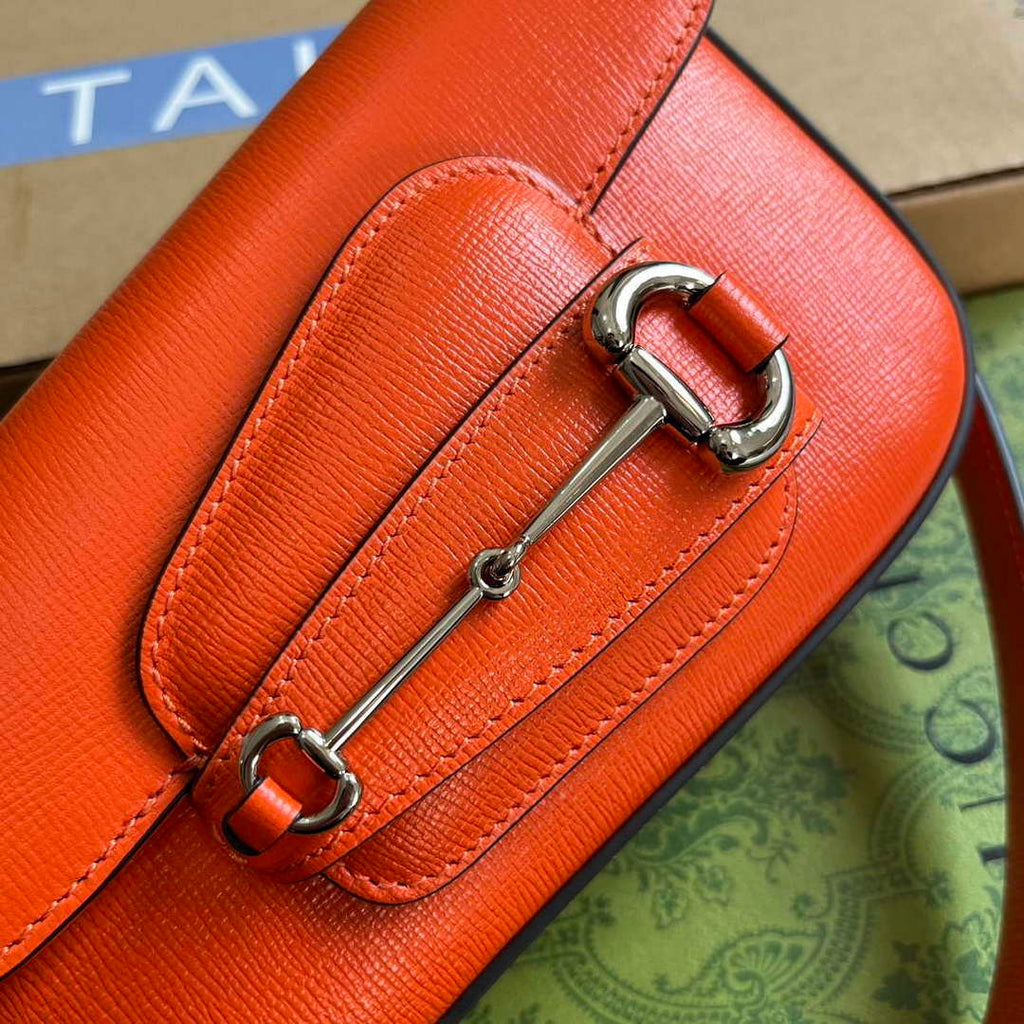Gucci 774209 Gucci Horsebit 1955 Mini Shoulder Bag Orange