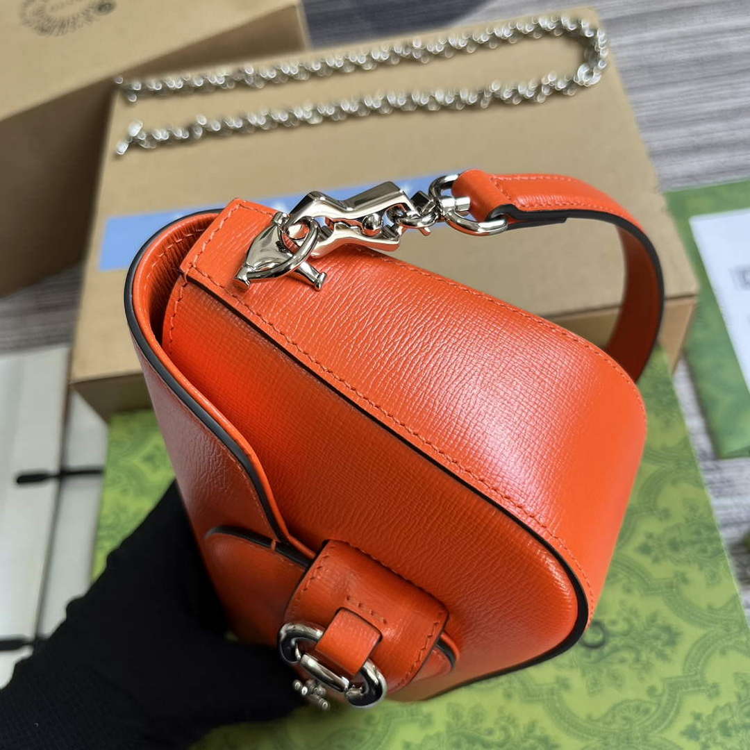 Gucci 774209 Gucci Horsebit 1955 Mini Shoulder Bag Orange - Default Title - View 7