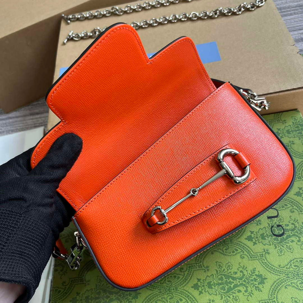 Gucci 774209 Gucci Horsebit 1955 Mini Shoulder Bag Orange