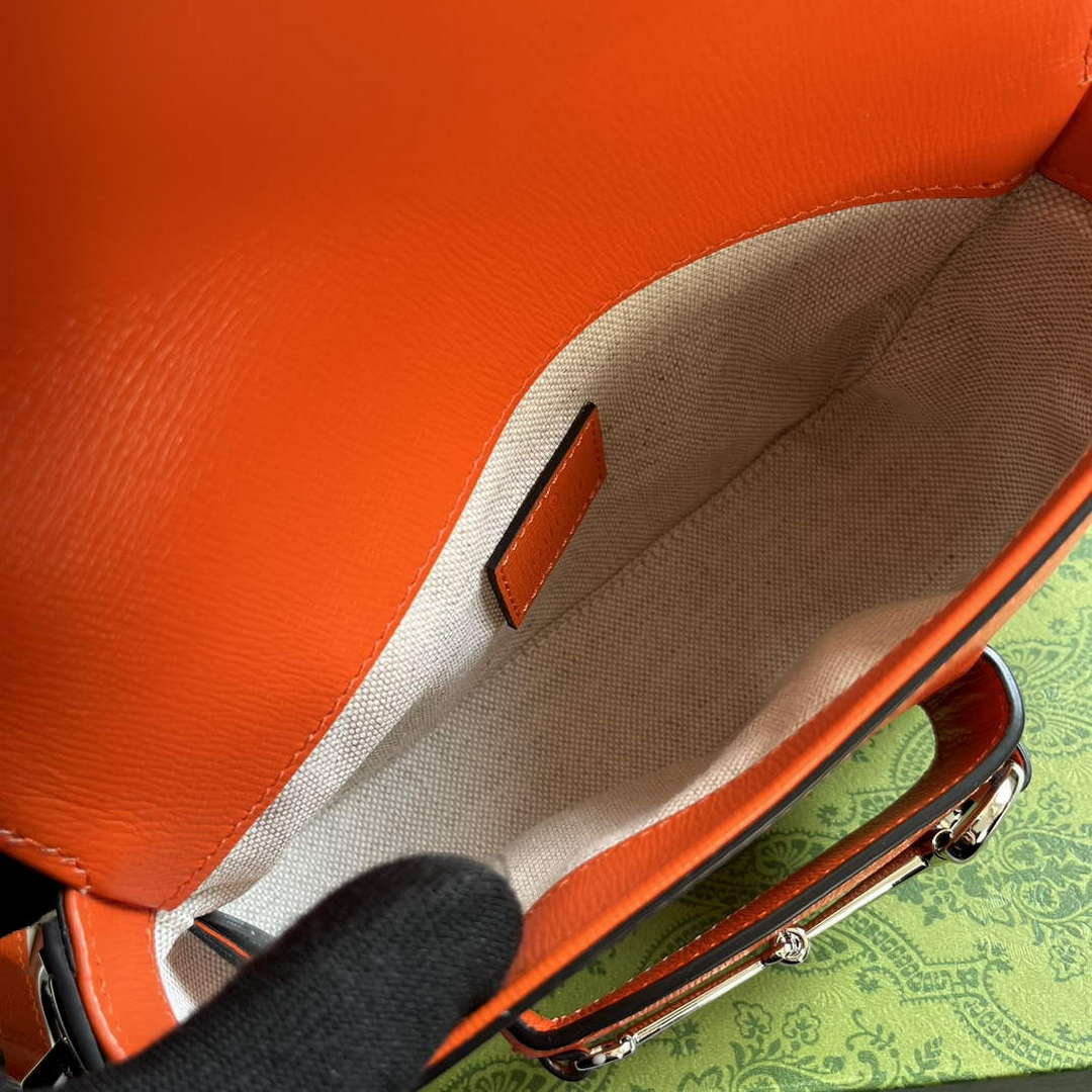 Gucci 774209 Gucci Horsebit 1955 Mini Shoulder Bag Orange - Default Title - View 9