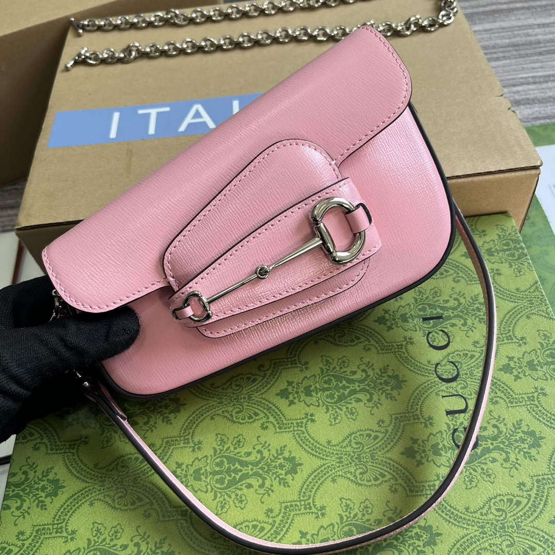 Gucci 774209 Gucci Horsebit 1955 Mini Shoulder Bag Pink - Default Title - View 4