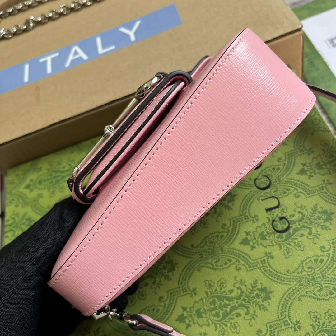 Gucci 774209 Gucci Horsebit 1955 Mini Shoulder Bag Pink - Default Title - View 6
