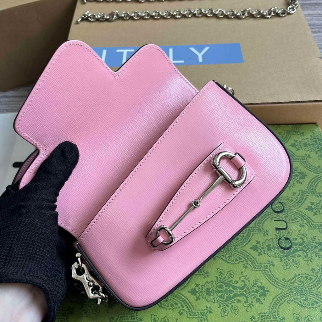 Gucci 774209 Gucci Horsebit 1955 Mini Shoulder Bag Pink
