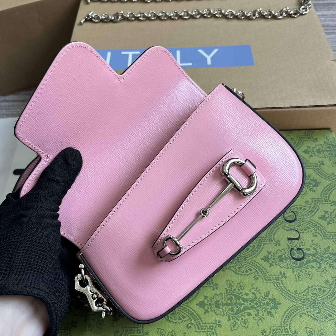 Gucci 774209 Gucci Horsebit 1955 Mini Shoulder Bag Pink - Default Title - View 7