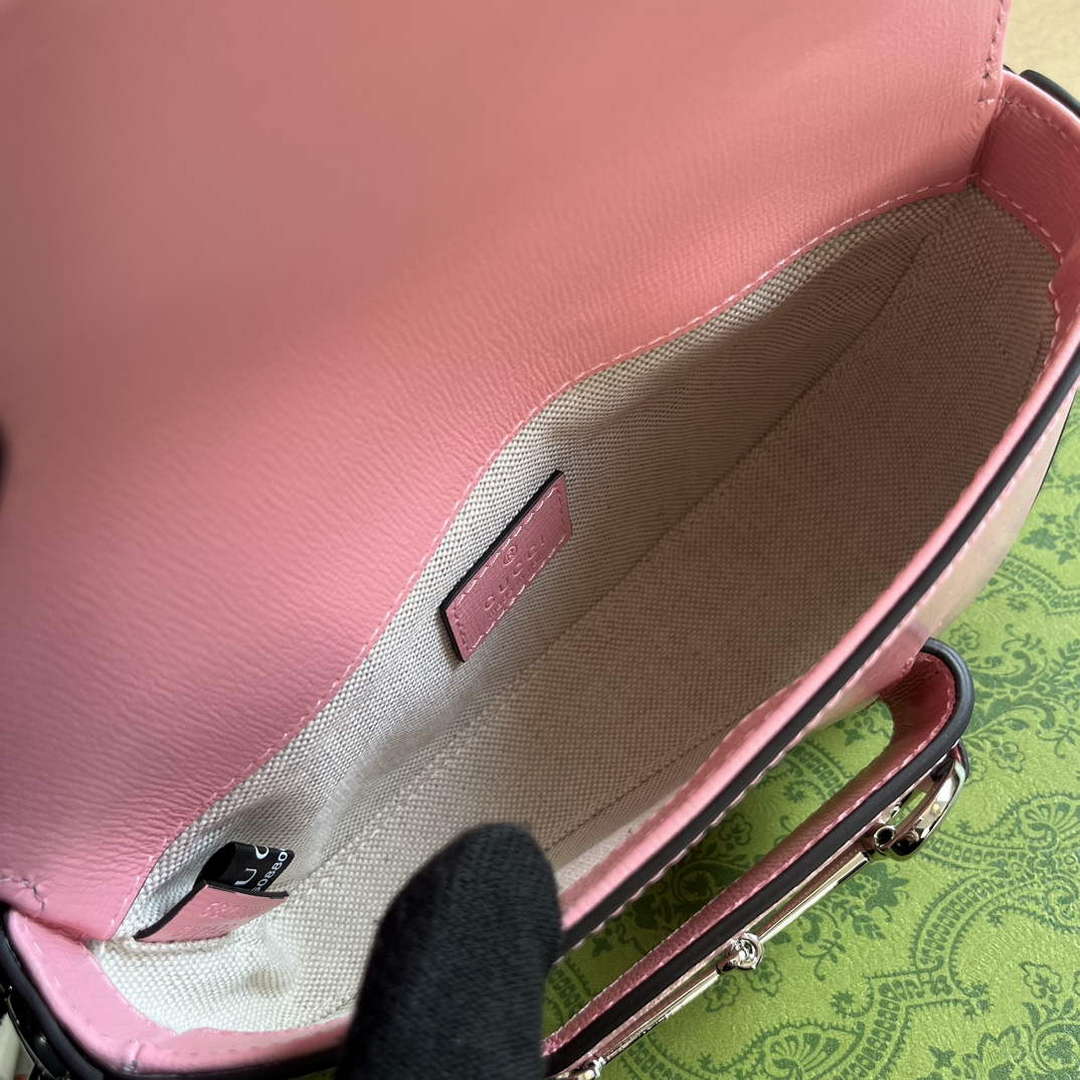 Gucci 774209 Gucci Horsebit 1955 Mini Shoulder Bag Pink - Default Title - View 8