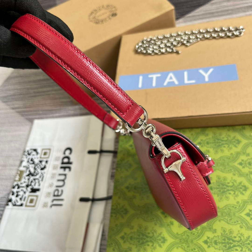 Gucci 774209 Gucci Horsebit 1955 Mini Shoulder Bag Red