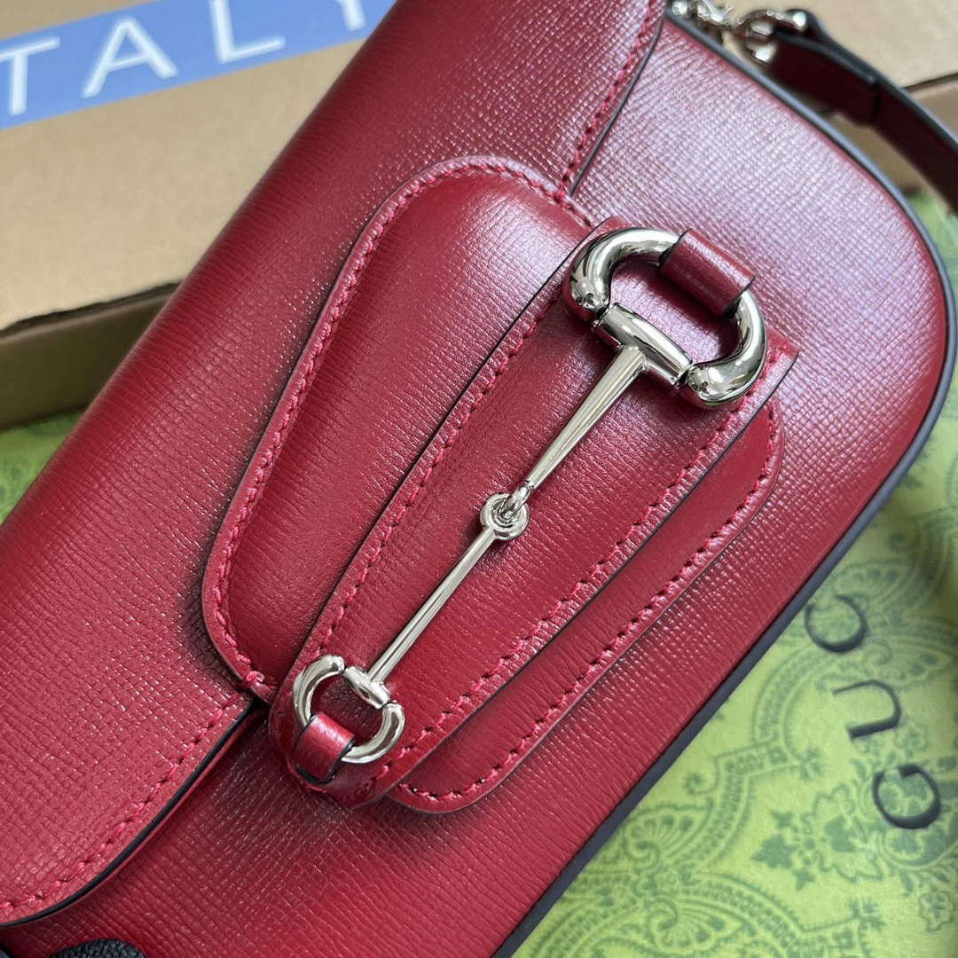 Gucci 774209 Gucci Horsebit 1955 Mini Shoulder Bag Red - Default Title - View 5