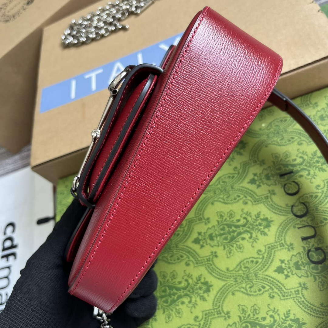 Gucci 774209 Gucci Horsebit 1955 Mini Shoulder Bag Red - Default Title - View 6
