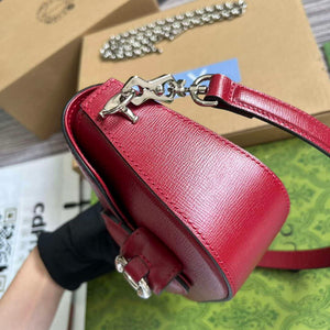 Gucci 774209 Gucci Horsebit 1955 Mini Shoulder Bag Red - Default Title - View 7