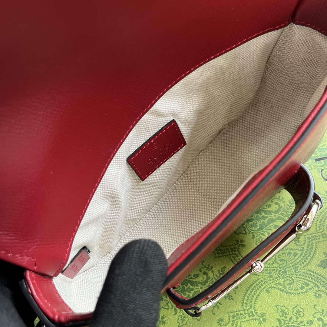 Gucci 774209 Gucci Horsebit 1955 Mini Shoulder Bag Red - Default Title - View 9