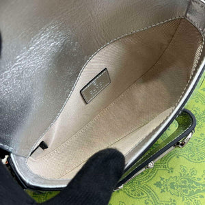 Gucci 774209 Gucci Horsebit 1955 Mini Shoulder Bag Silver - Default Title - View 9