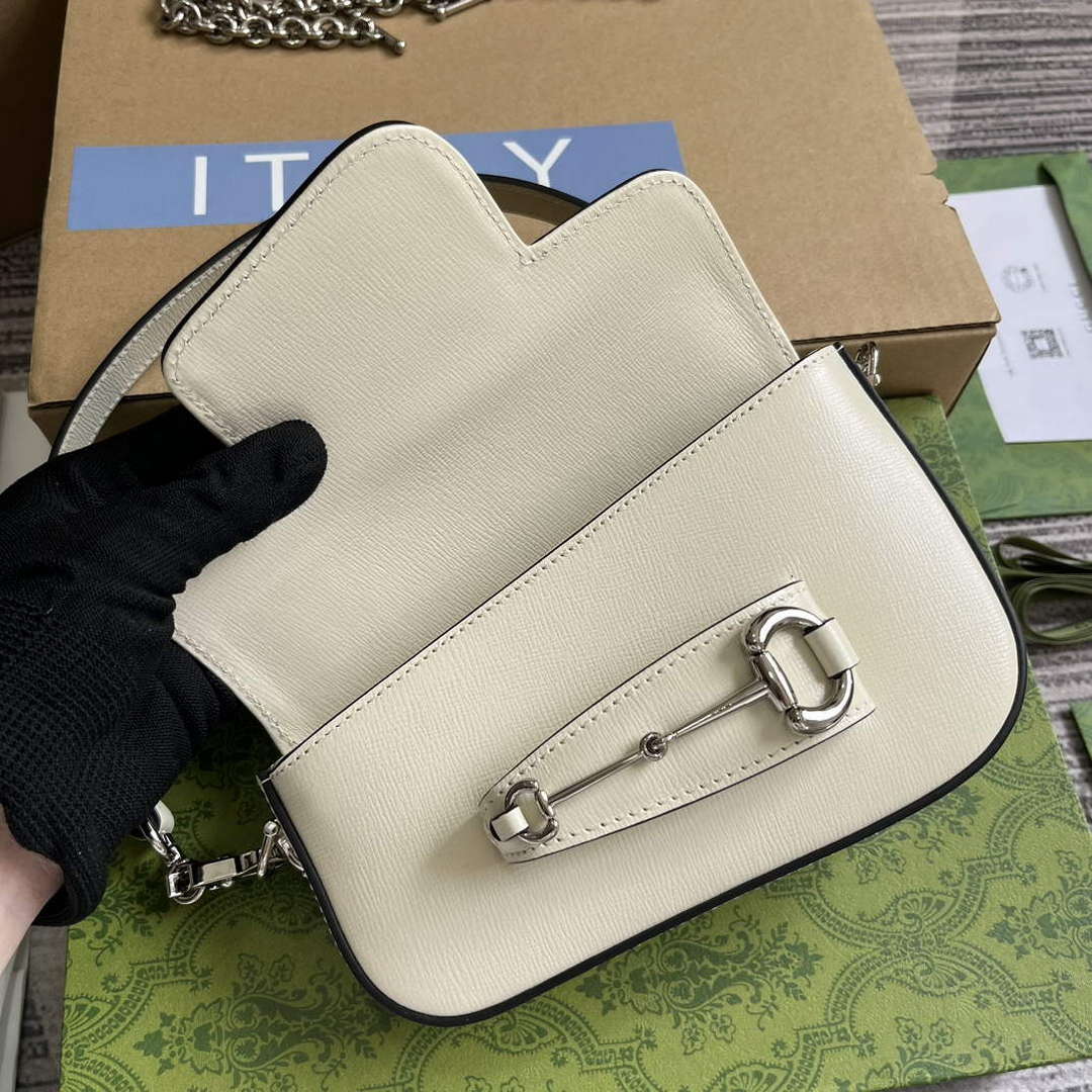 Gucci 774209 Gucci Horsebit 1955 Mini Shoulder Bag White - Default Title - View 8