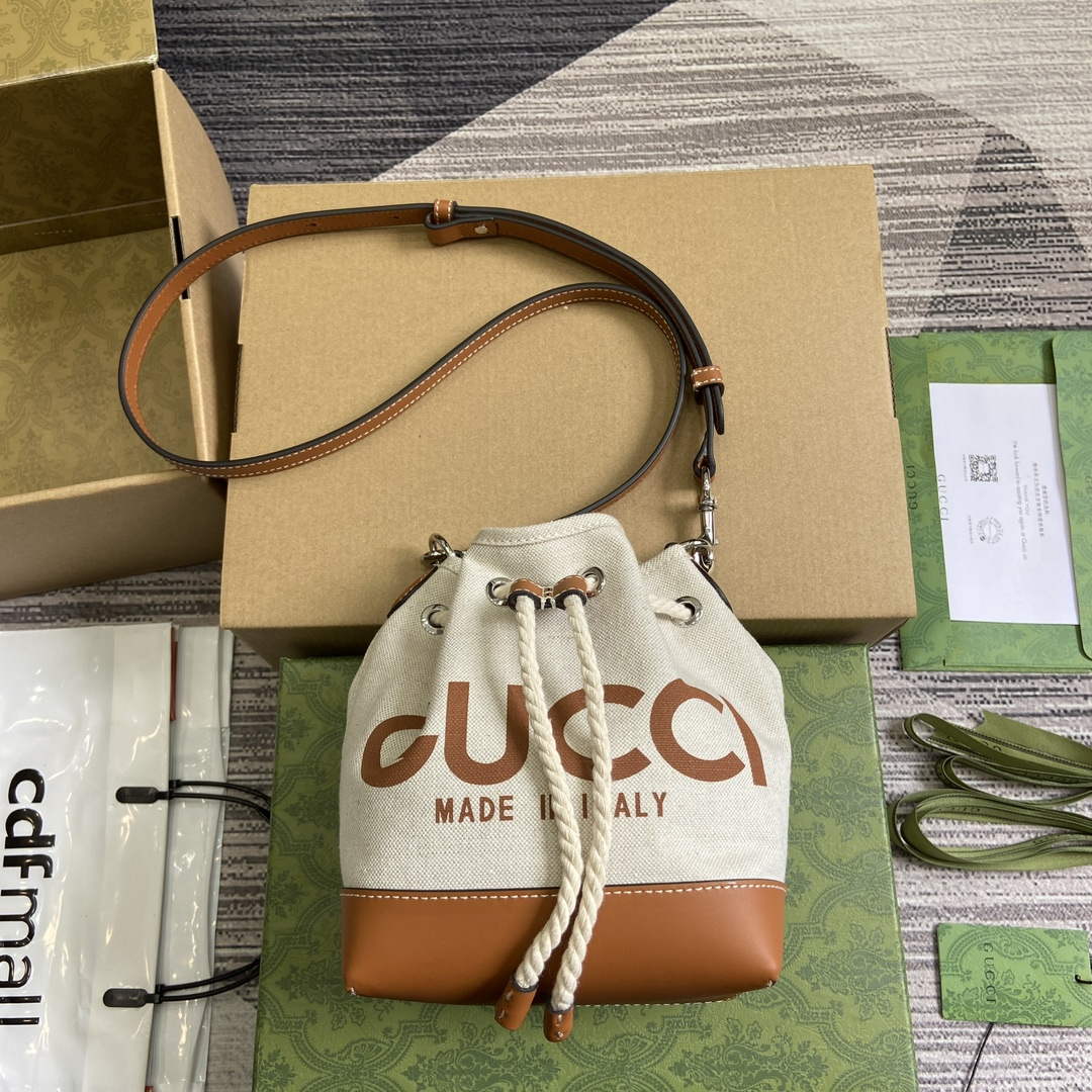Gucci 777166 Mini Shoulder Bag With Gucci Print Beige - Default Title - View 1