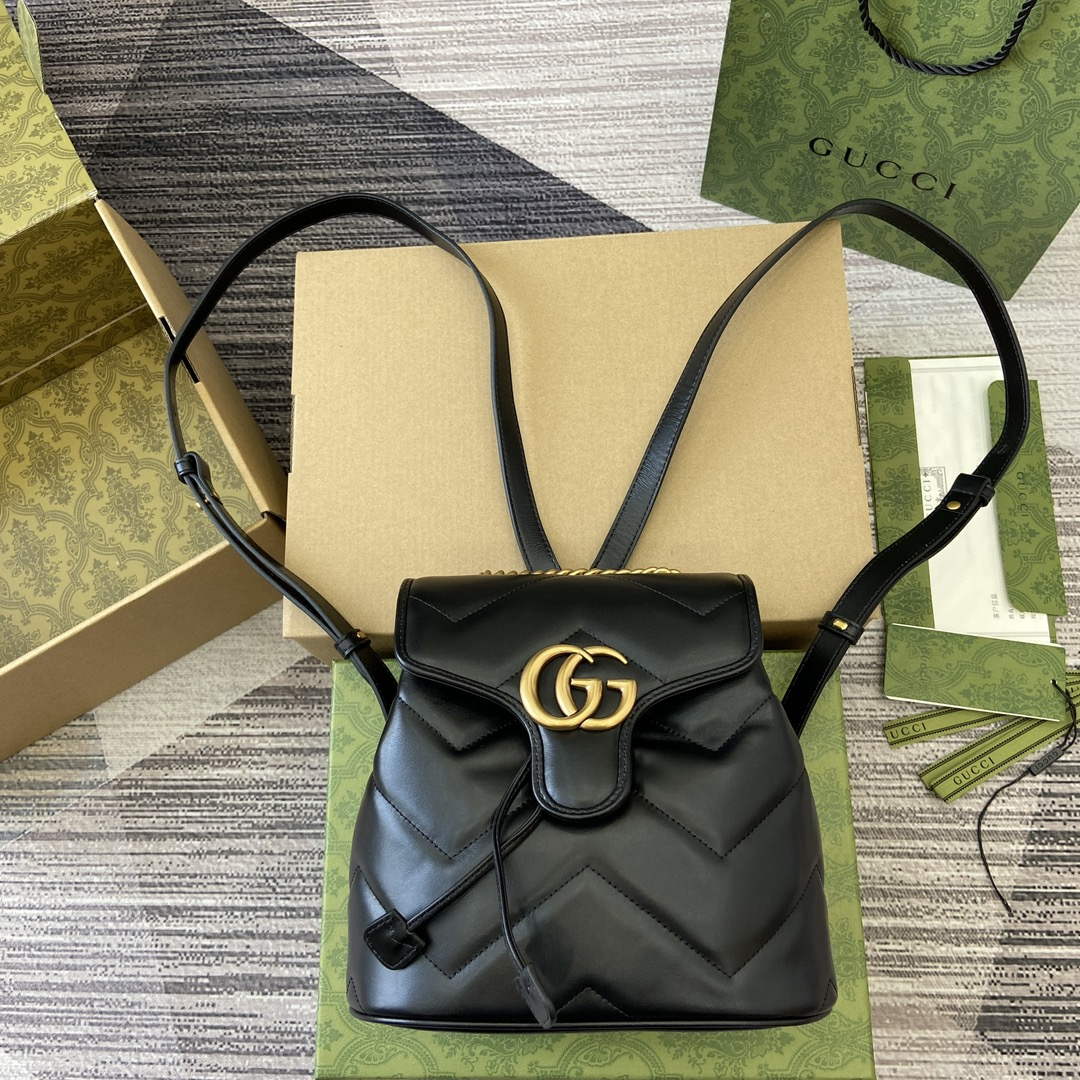 Gucci 777253 GG Marmont Mini Backpack Black - Default Title - View 1