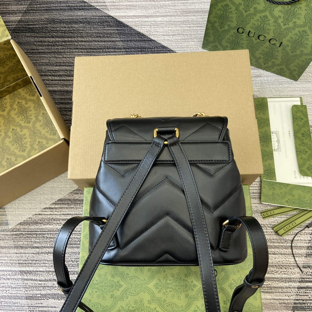 Gucci 777253 GG Marmont Mini Backpack Black - Default Title - View 2