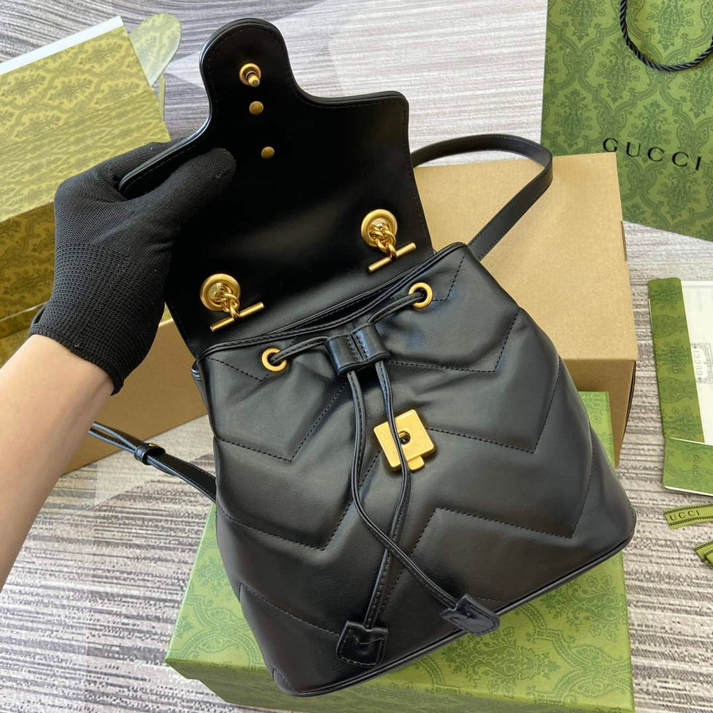 Gucci 777253 GG Marmont Mini Backpack Black