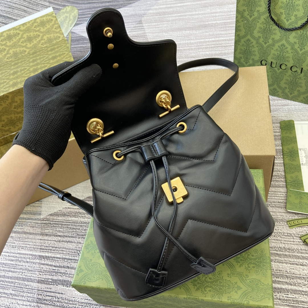 Gucci 777253 GG Marmont Mini Backpack Black - Default Title - View 6