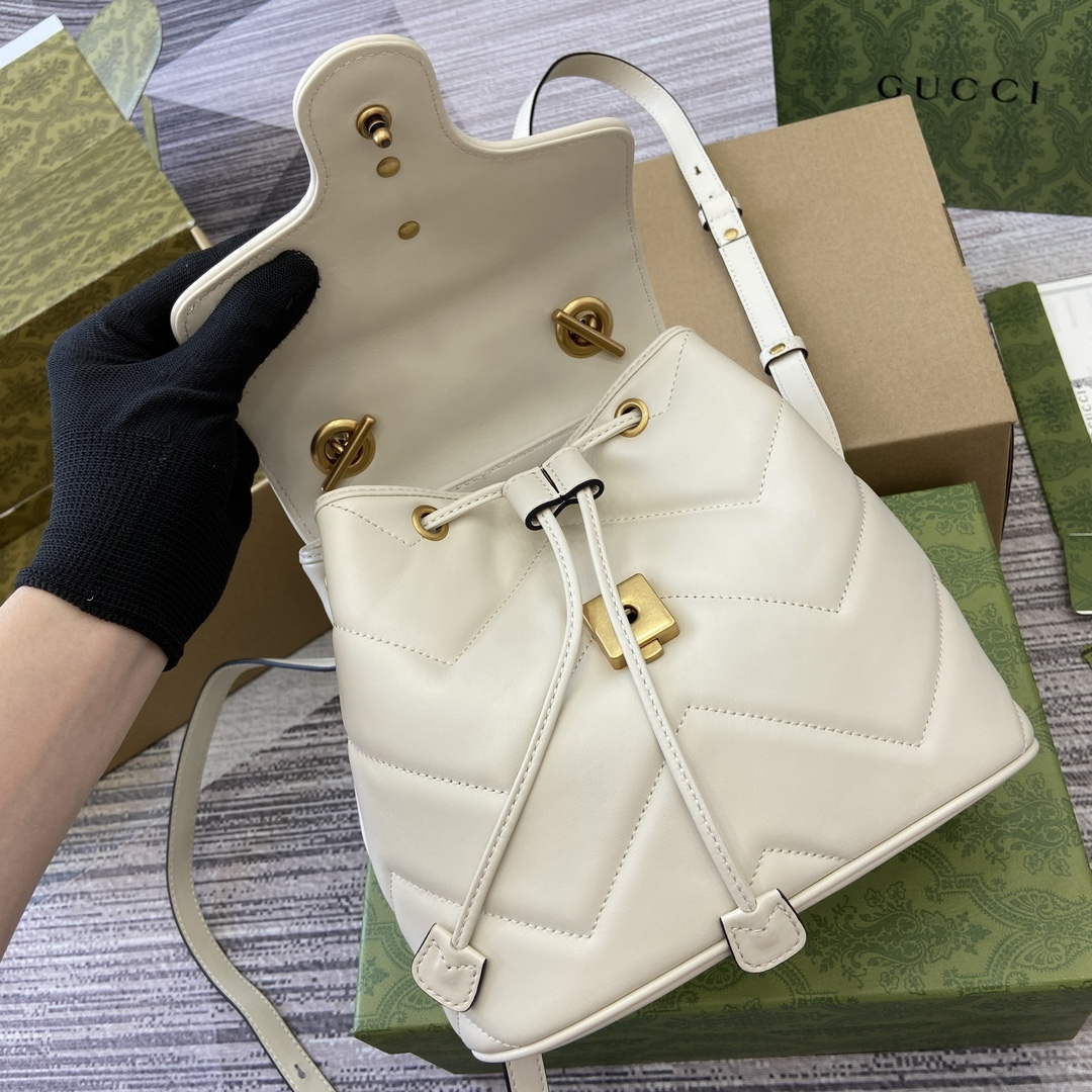 Gucci 777253 GG Marmont Mini Backpack White - Default Title - View 8