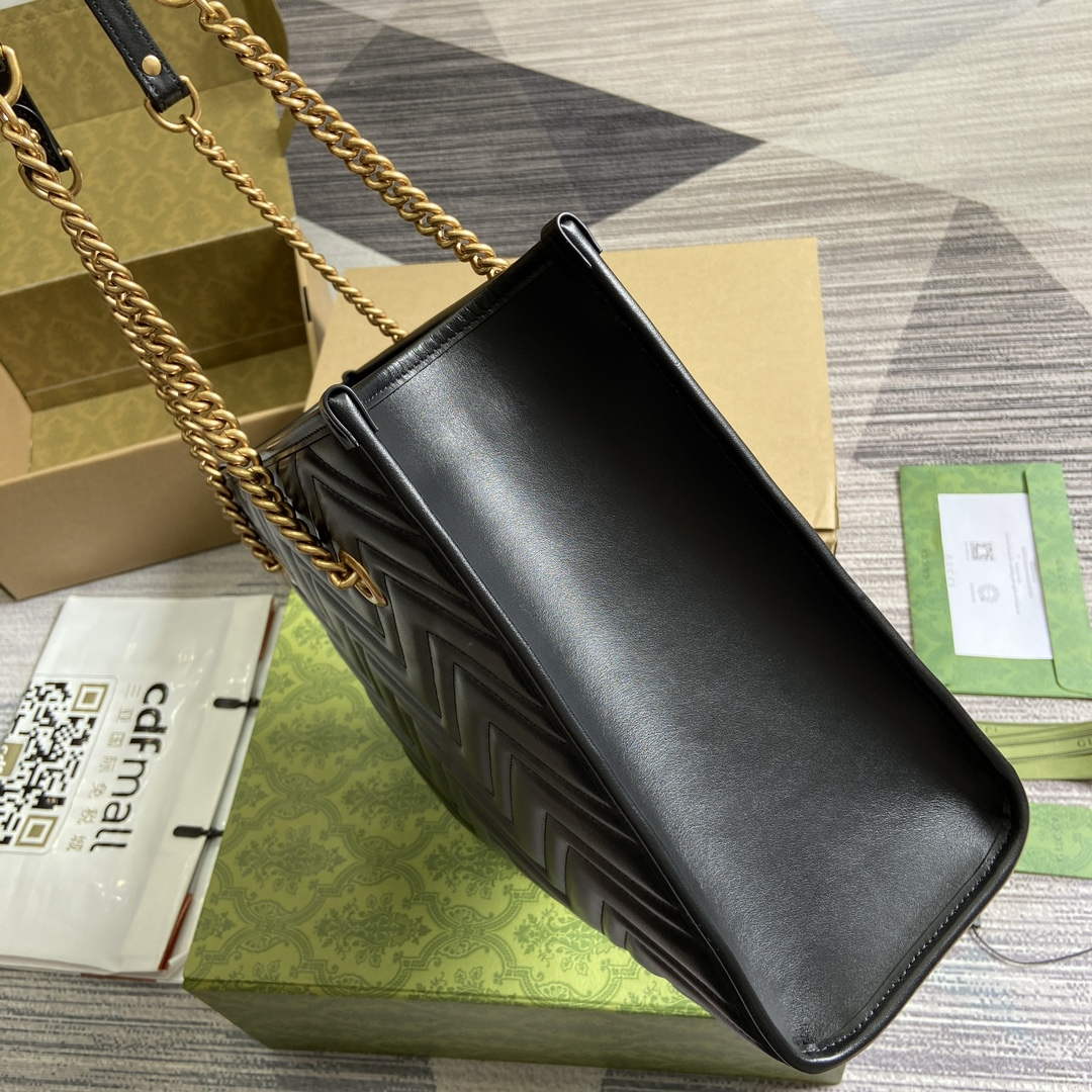 Gucci 779724 GG Marmont Medium Tote Bag Black - Default Title - View 3