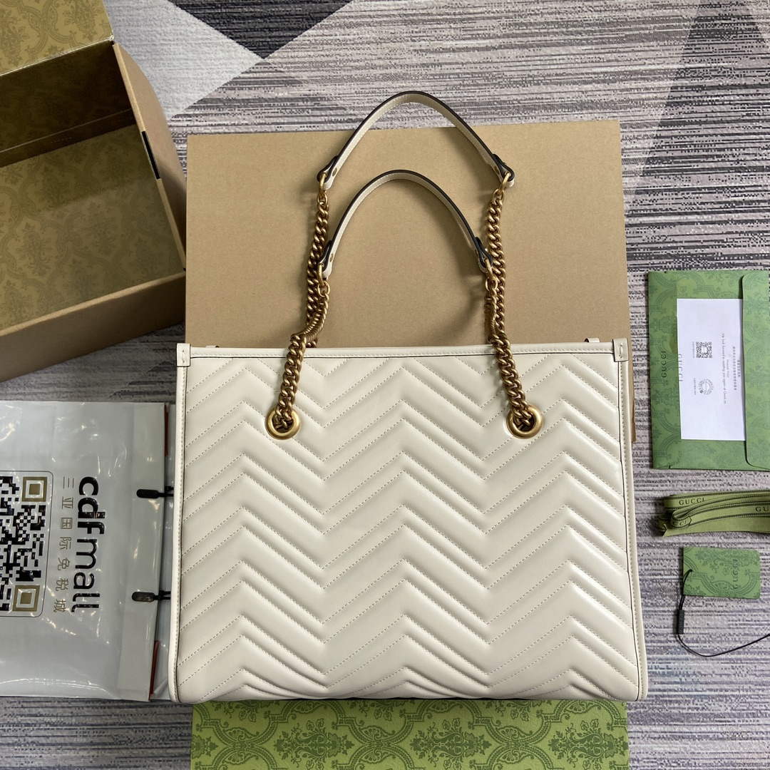 Gucci 779724 GG Marmont Medium Tote Bag White - Default Title - View 2