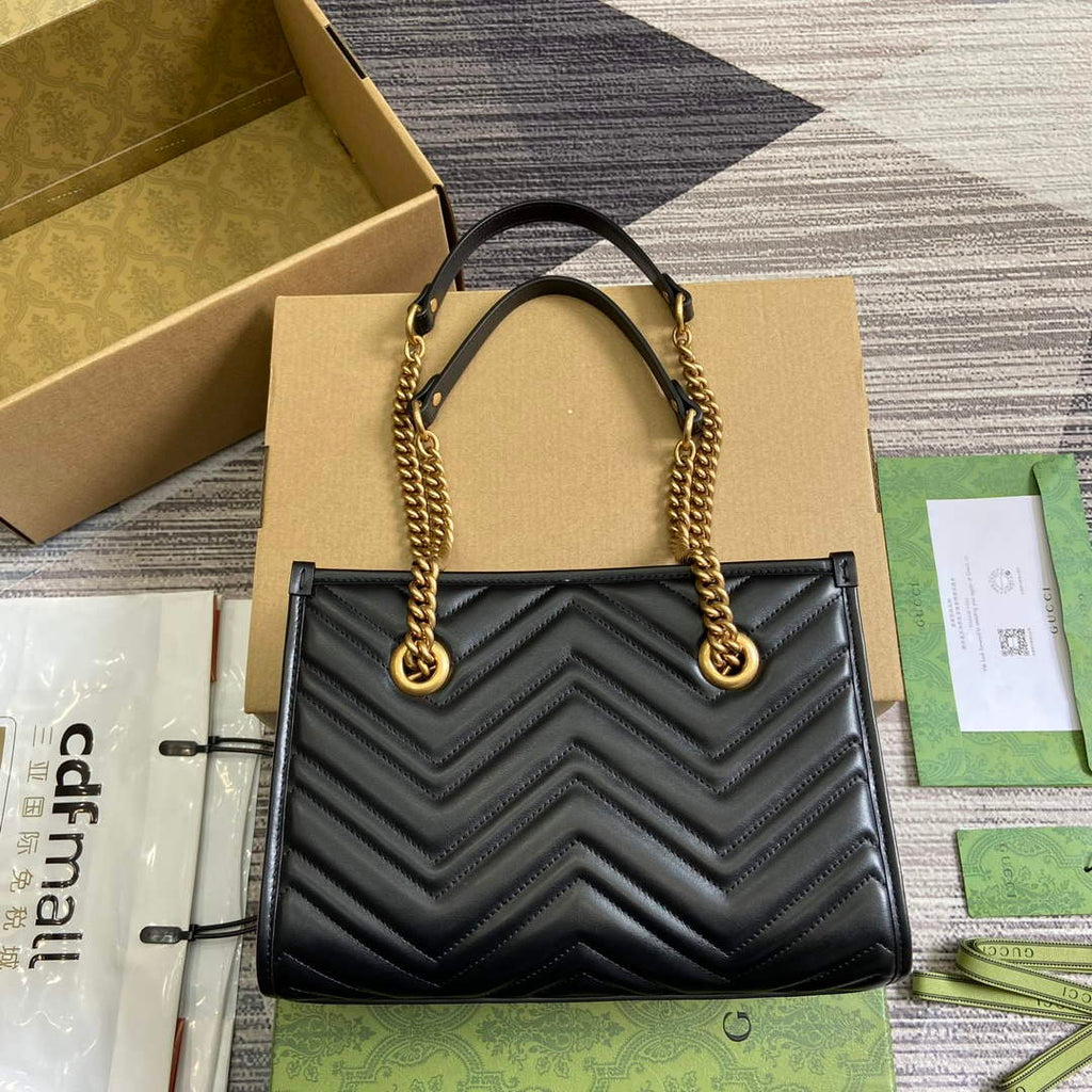 Gucci 779727 GG Marmont small Tote Bag Black
