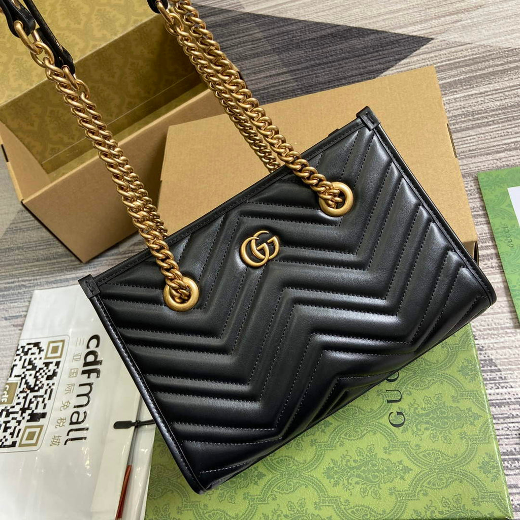 Gucci 779727 GG Marmont small Tote Bag Black