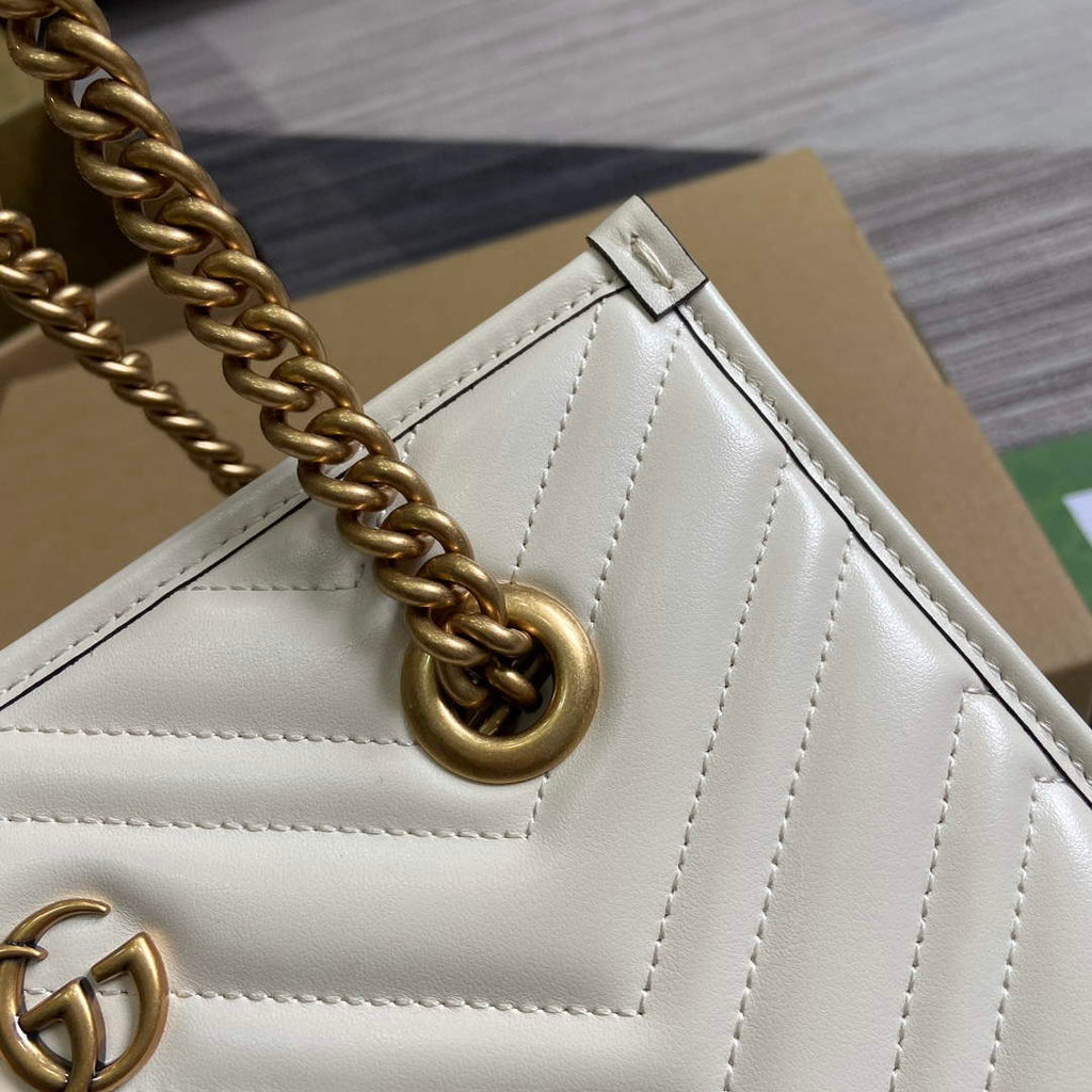 Gucci 779727 GG Marmont small Tote Bag White