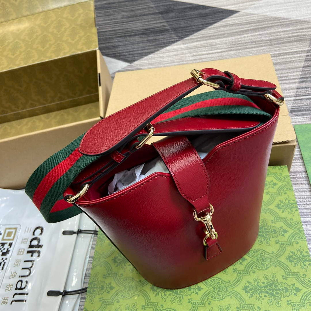 Gucci 782908 Mini Bucket Shoulder Bag Red