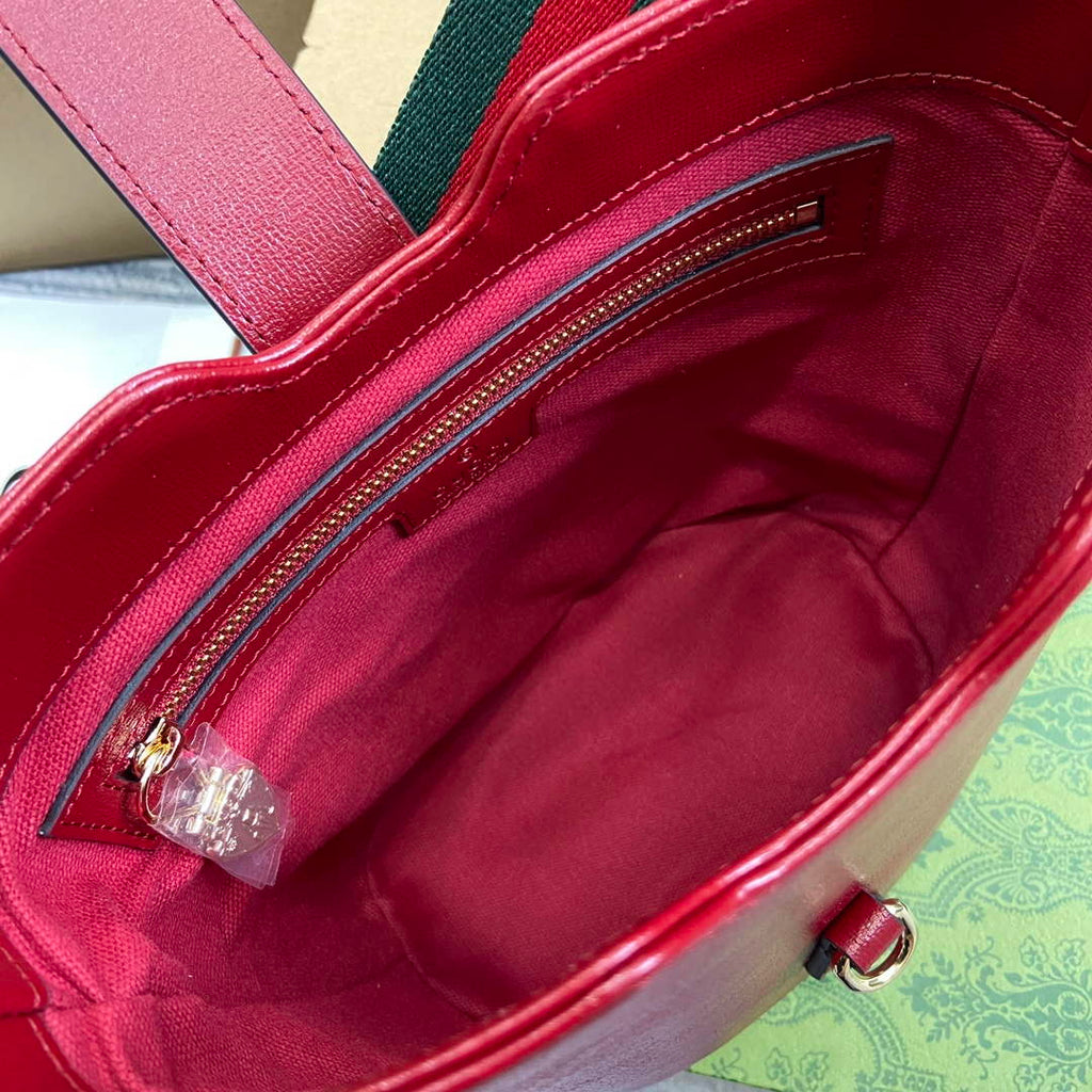 Gucci 782908 Mini Bucket Shoulder Bag Red