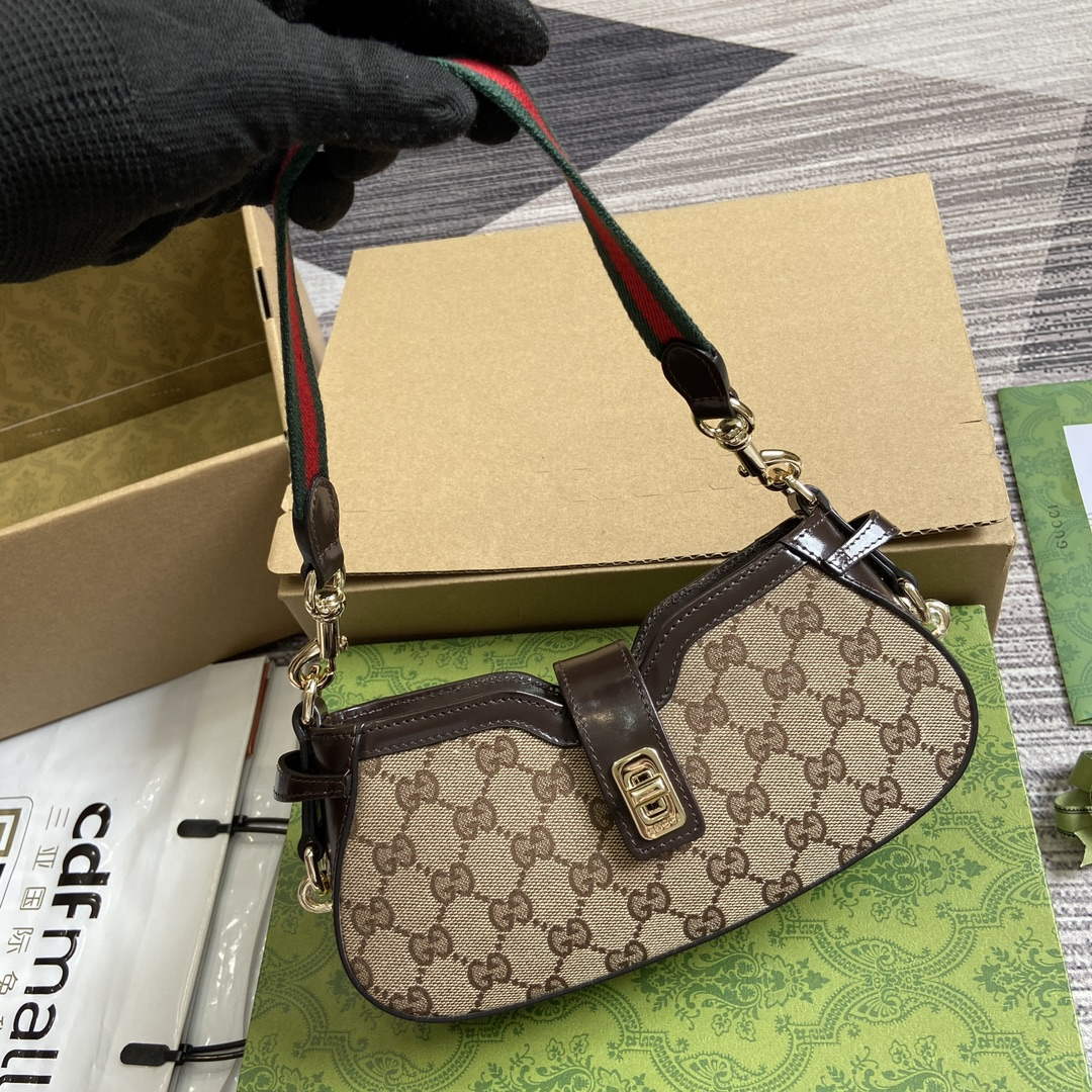 Gucci 786015 Gucci Moon Side Mini Shoulder Bag Brown - Default Title - View 4