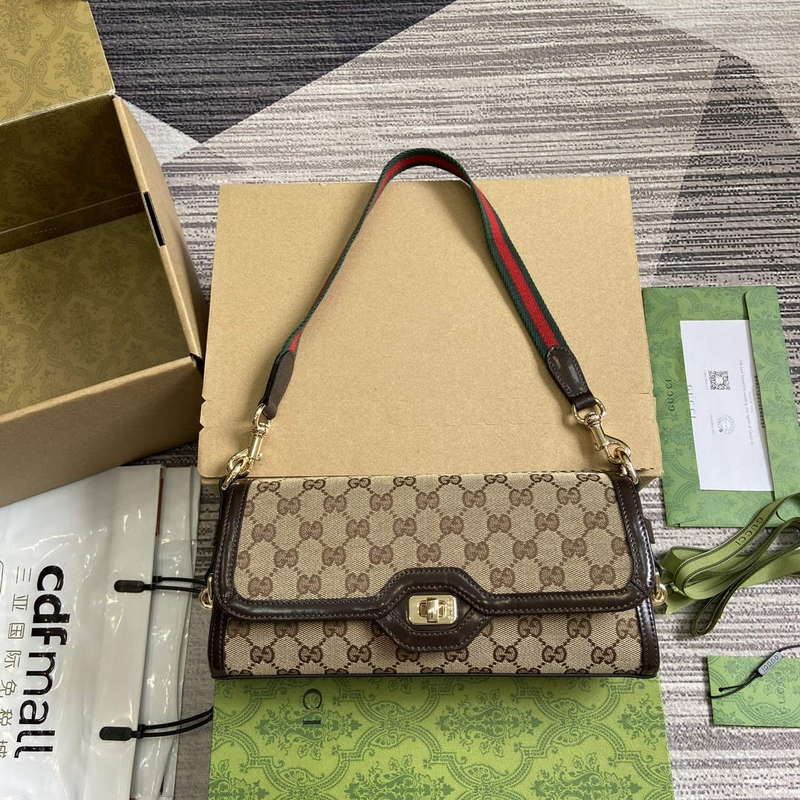 Gucci 786027 Gucci Luce Small Shoulder Bag Brown - Default Title - View 1