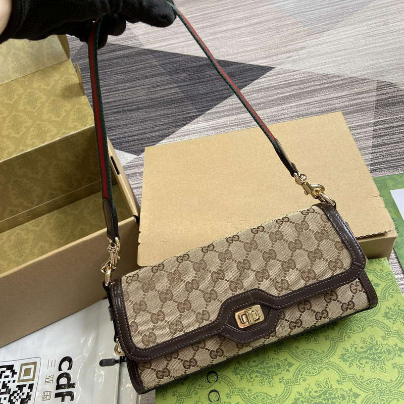 Gucci 786027 Gucci Luce Small Shoulder Bag Brown