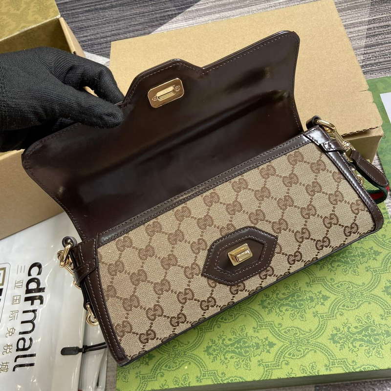 Gucci 786027 Gucci Luce Small Shoulder Bag Brown - Default Title - View 8