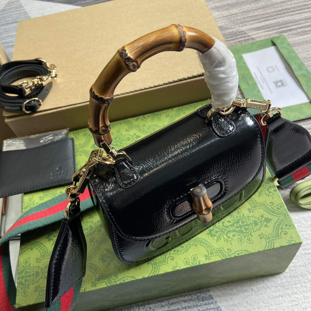 Gucci 786482 Gucci Bamboo 1947 Mini Top Handle Bag Black